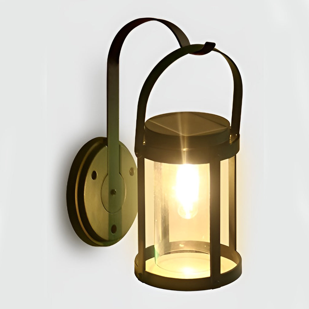 Portable Lantern Shaped LED Waterproof Modern Solar Plug in Wall Sconce Lighting - Lumpaz