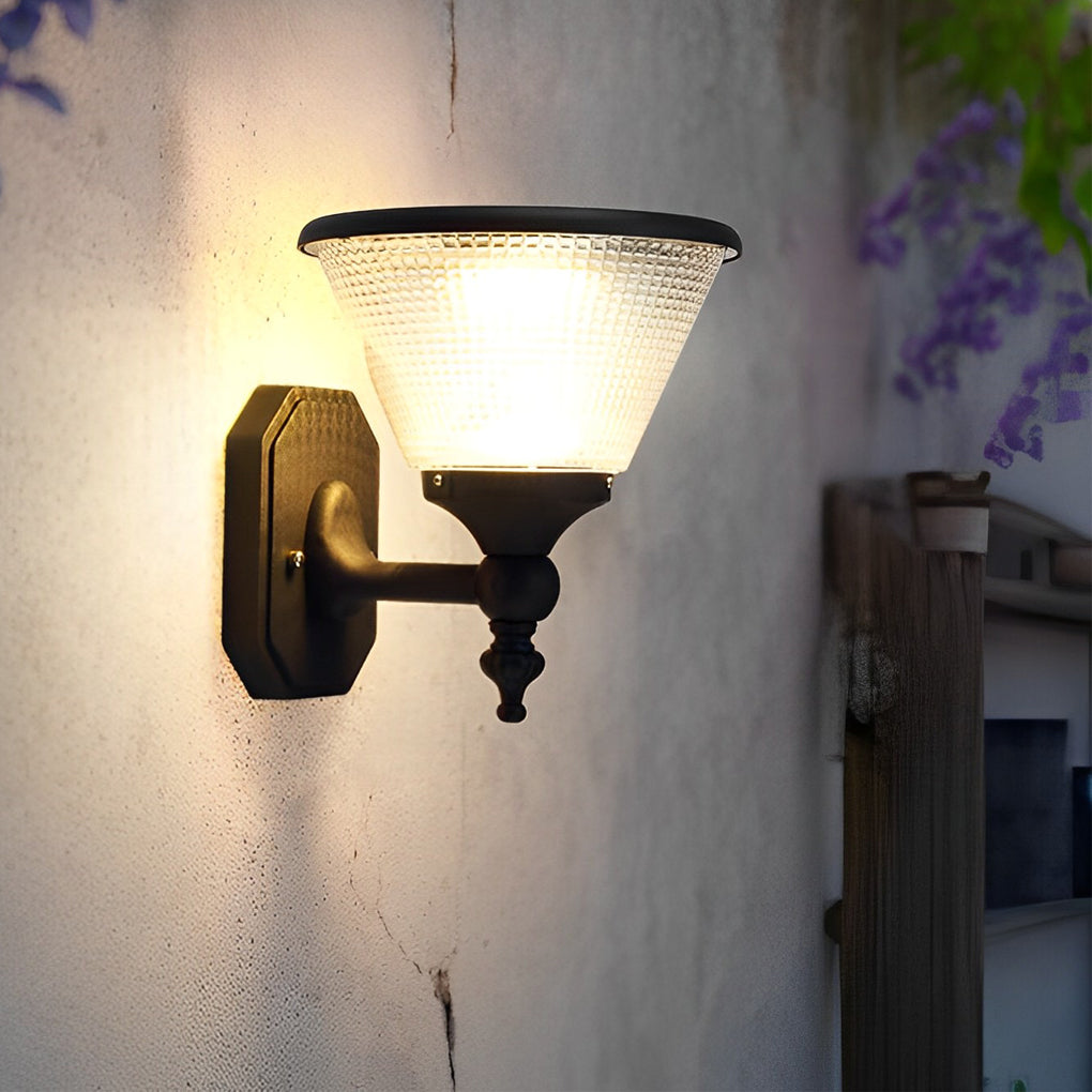 Round Waterproof LED Three Step Dimming with Remote Solar Wall Lights - Lumpaz