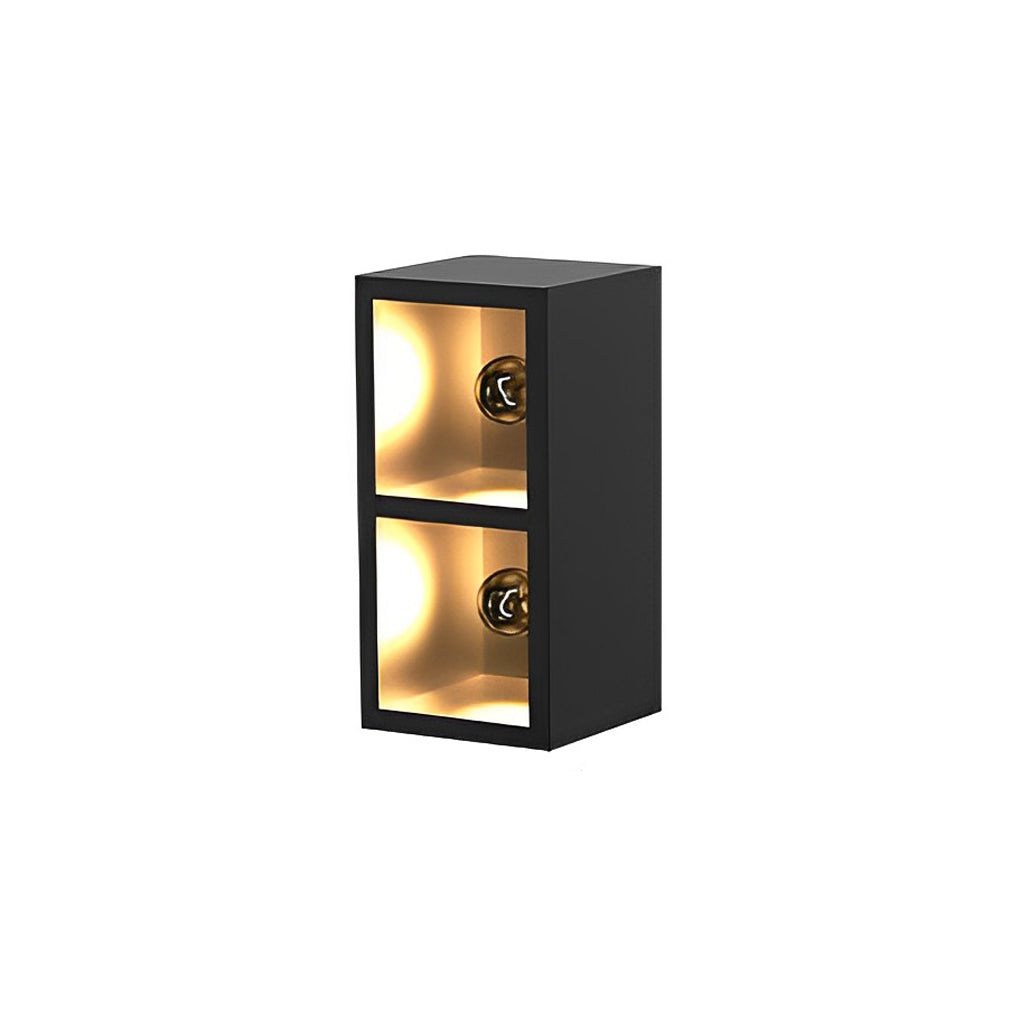 Waterproof Creative Square Combination LED Black Wall Lamp with Flowerpot - Lumpaz