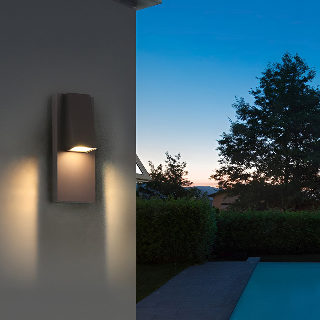 Rectangle Waterproof LED Black Modern Outdoor Wall Lamp Wall Light Fixture - Lumpaz