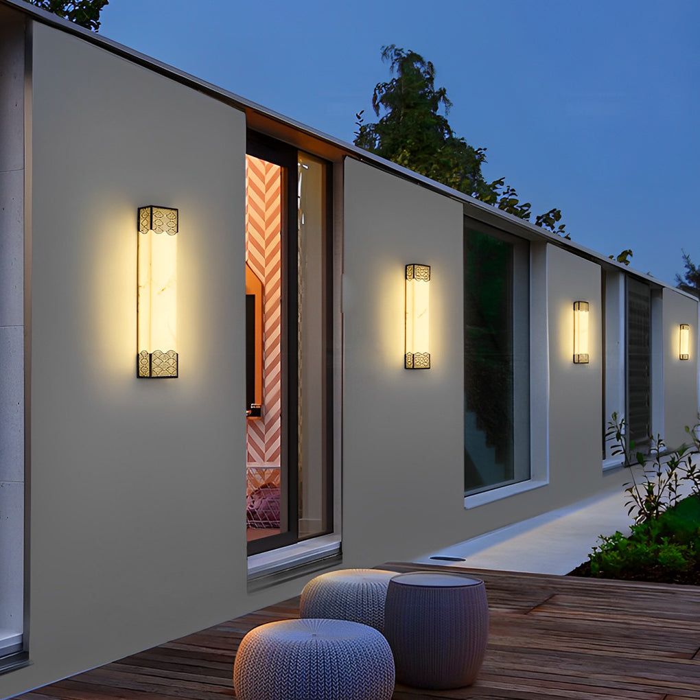 Rectangular Resin LED Waterproof Vintage Outdoor Wall Lights Wall Lamp - Lumpaz