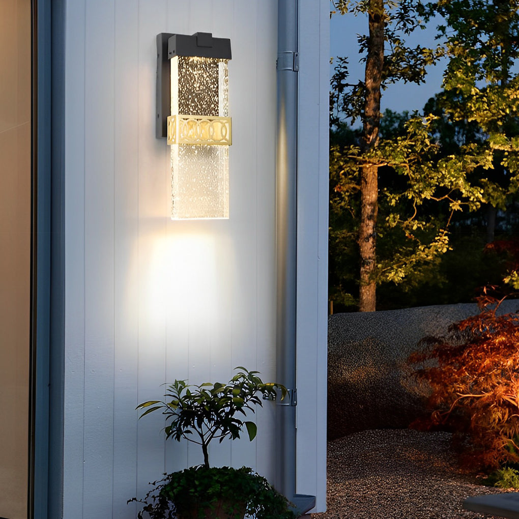Bubbles Crystal LED Waterproof Black Simple Modern Outdoor Wall Lights - Lumpaz