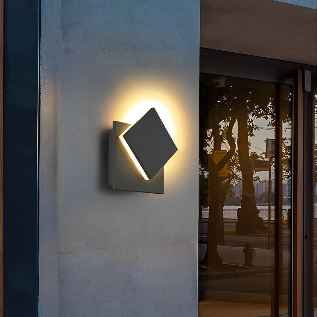 Adjustable Square Waterproof LED Black Modern Outdoor Wall Light Wall Lamp - Lumpaz