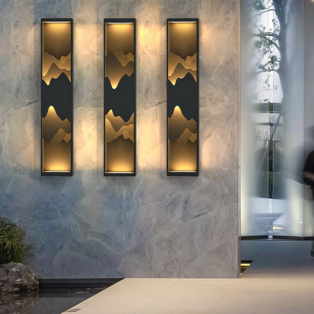 Mountain Scenery LED up Down Lighting Waterproof Solar Wall Lamp Porch Lights - Lumpaz