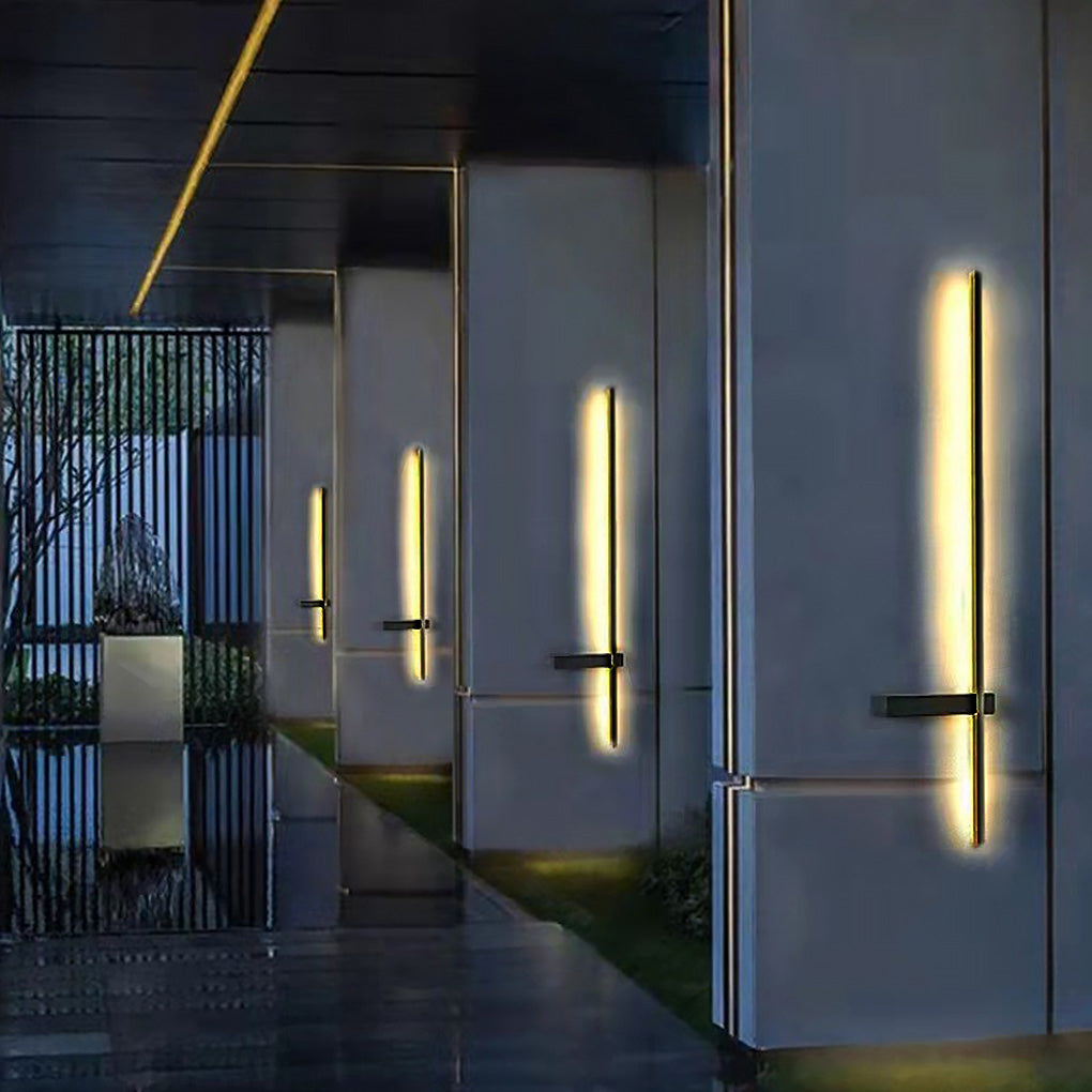 Interlaced Line Strips Waterproof Led Black Modern Outdoor Wall Lights - Lumpaz