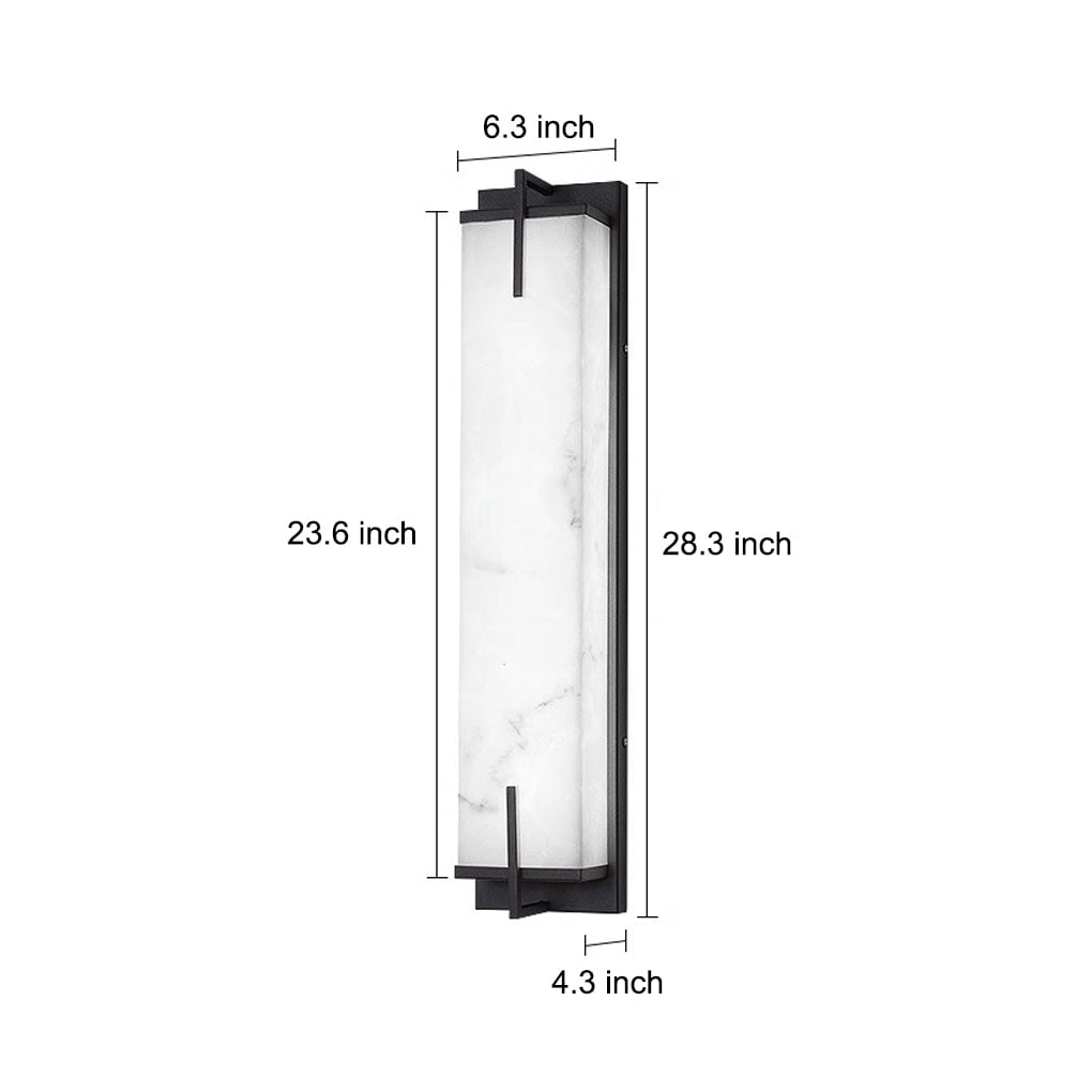 Resin Rectangular Waterproof LED Black Modern Outdoor Sconce Lighting - Lumpaz