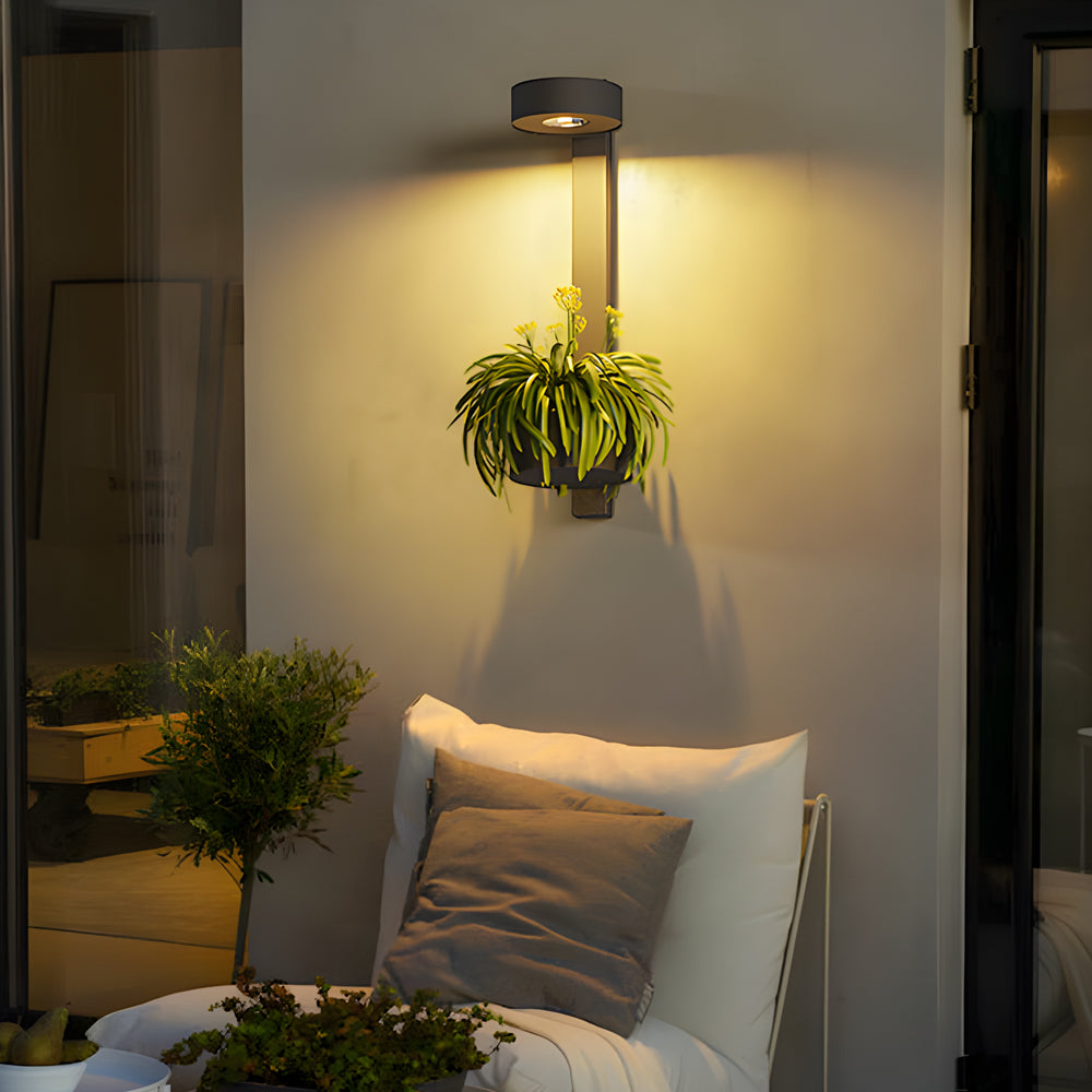 Waterproof Decor LED Solar Wall Lights with Flowerpot Outdoor Wall Lamp - Lumpaz