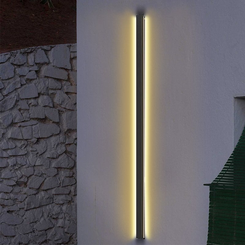Long Strip LED Waterproof Black Minimalist Outdoor Wall Lights Exterior Lights - Lumpaz