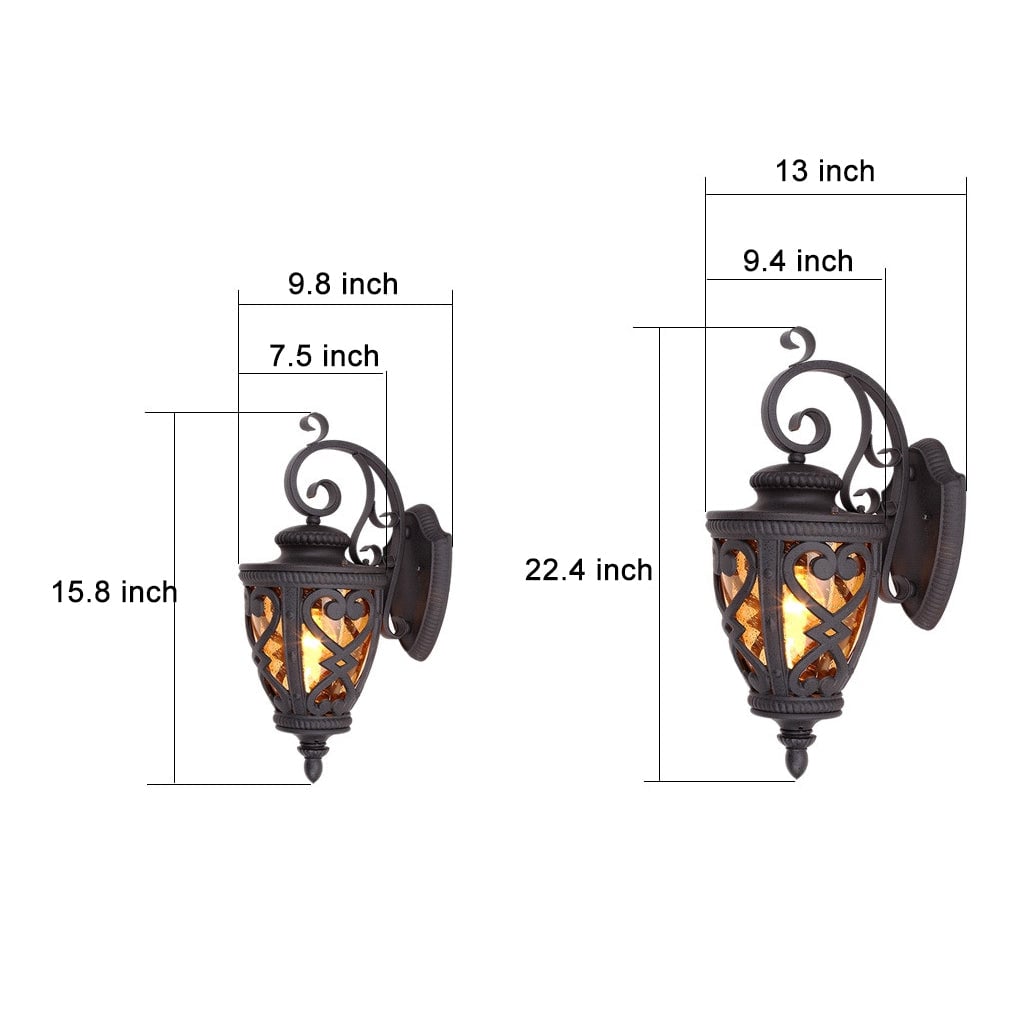 Retro Die-Casting Aluminum Waterproof American Outdoor Wall Light Fixture - Lumpaz