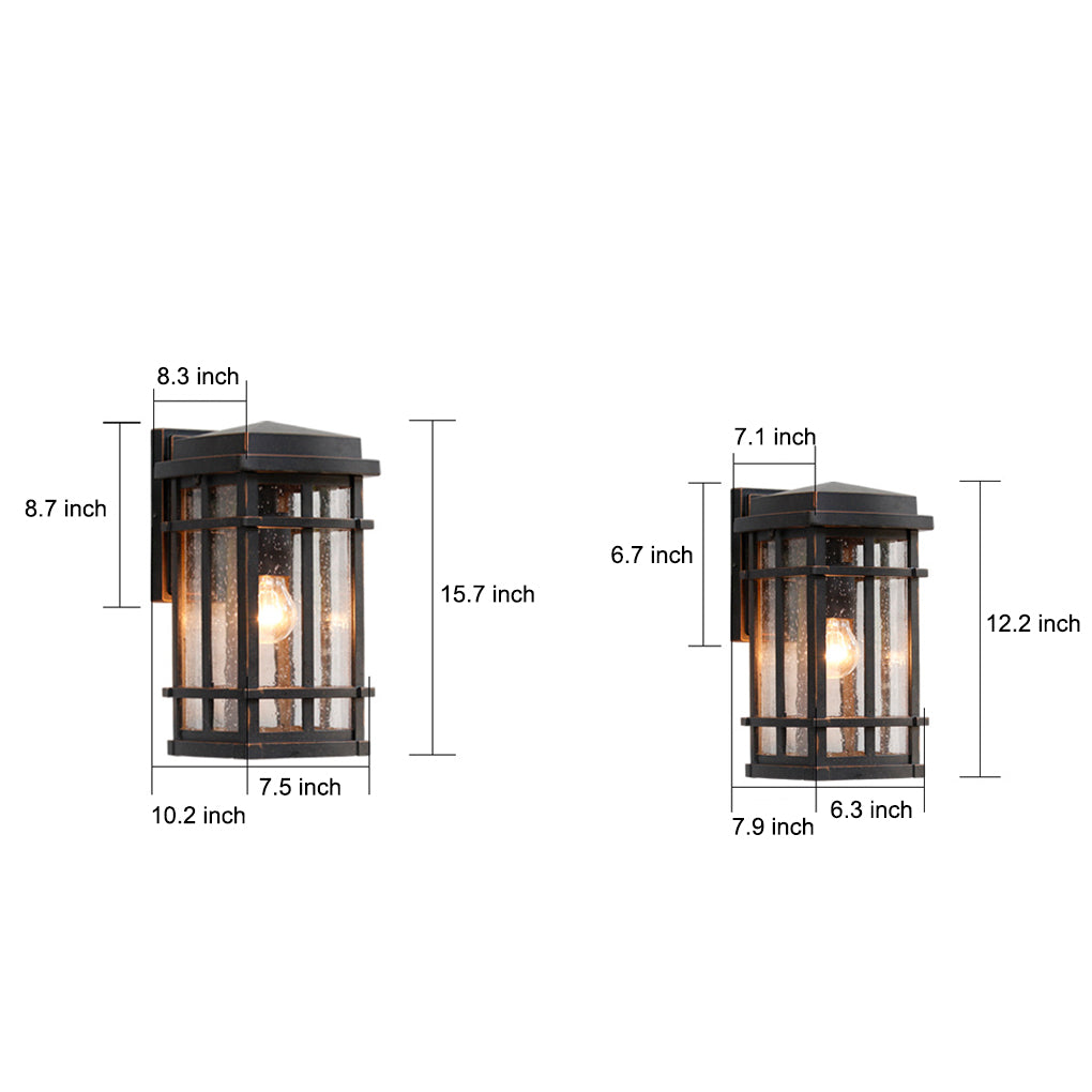 Retro Simple Waterproof Bubbles Glass Shade Modern Outdoor Wall Light - Lumpaz