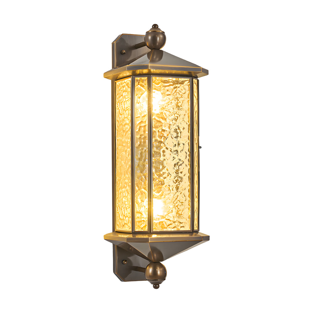 23.62-In. European Copper Dimmable Hardwired/Solar Outdoor Wall Lights - Lumpaz