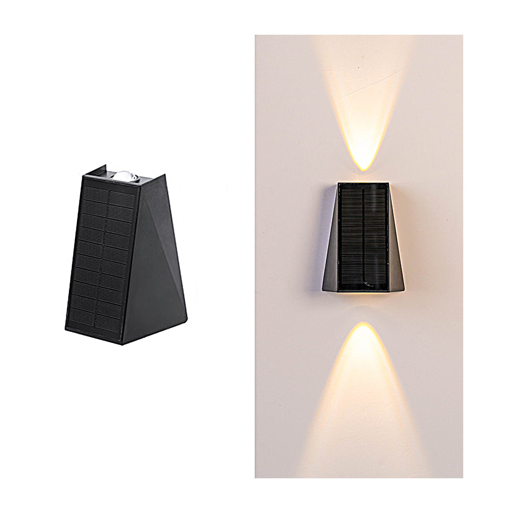 Up and Down Lighting LED Waterproof Black Modern Solar Wall Lights - Lumpaz