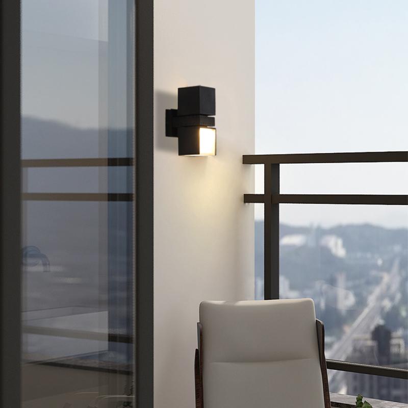 Adjustable Square Lamps Up And Down Lighting Black Outdoor Wall Lights - Lumpaz