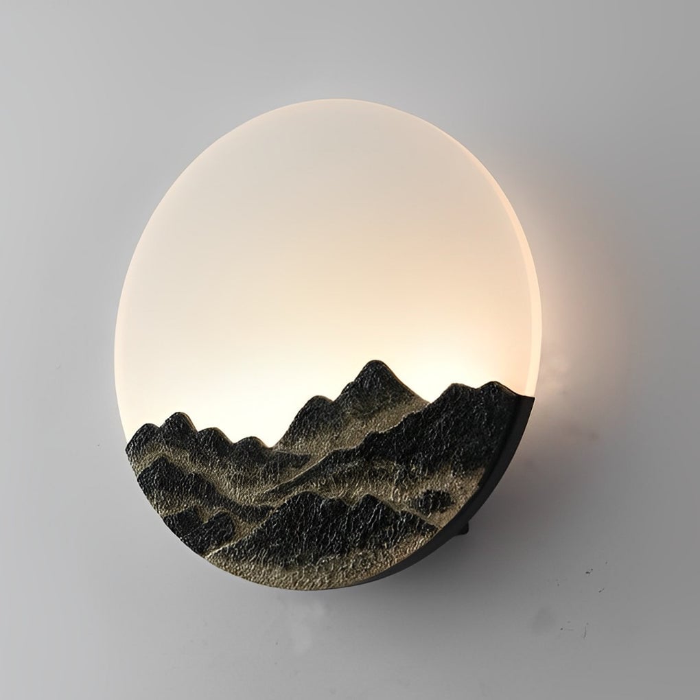 Round Creative Mountain Scenery LED Waterproof Modern Outdoor Wall Lamp - Lumpaz