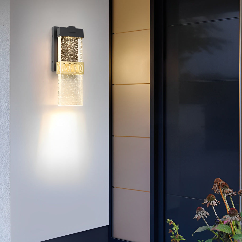 Bubbles Crystal LED Waterproof Black Simple Modern Outdoor Wall Lights - Lumpaz