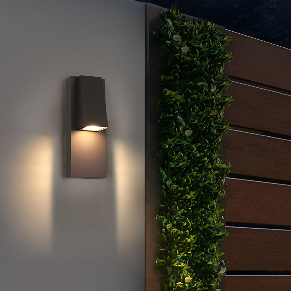 Rectangle Waterproof LED Black Modern Outdoor Wall Lamp Wall Light Fixture - Lumpaz