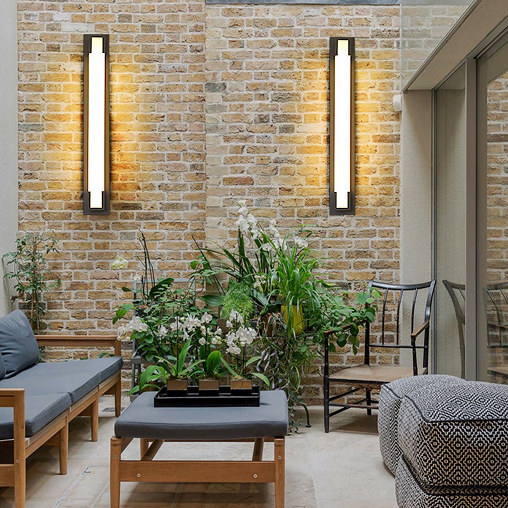 Retro Rectangular Waterproof LED Black Decorative Outdoor Wall Lights - Lumpaz
