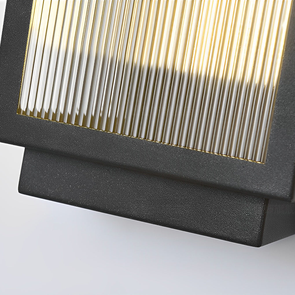 Rectangular Strip Waterproof LED Black Modern Outdoor Wall Lights - Lumpaz