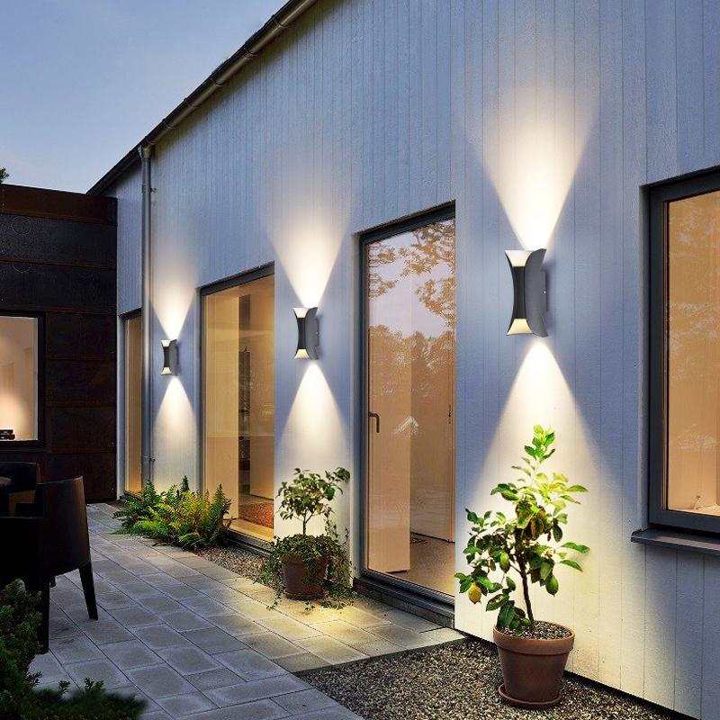 Curved LED Up and Down Lighting Waterproof Modern Outdoor Wall Lights - Lumpaz