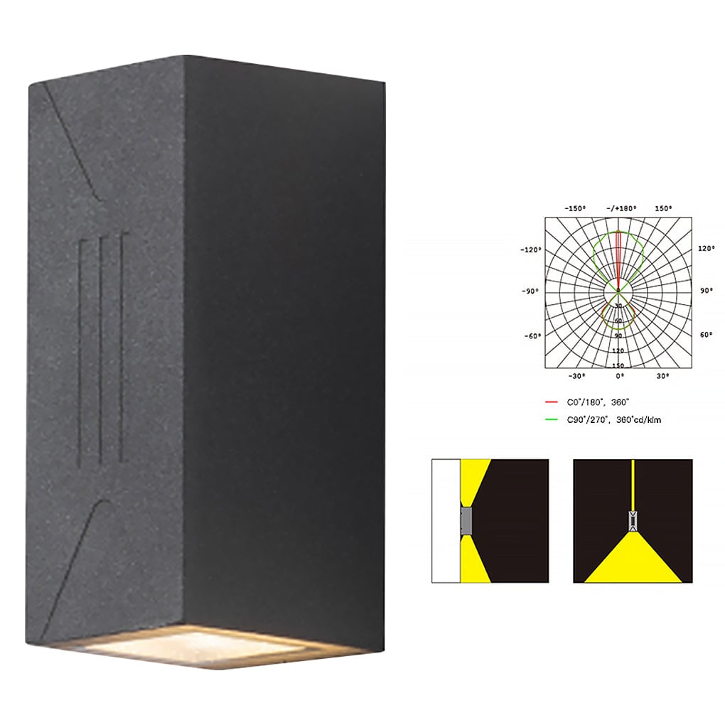 Waterproof Outdoor Up and Down Lights LED Wall Lamp for Villa Balcony Garden - Lumpaz