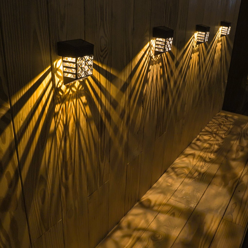 Solar Hollow Outdoor Wall Sconce Lighting Led Fence Wall Lamp Garden Lights - Lumpaz