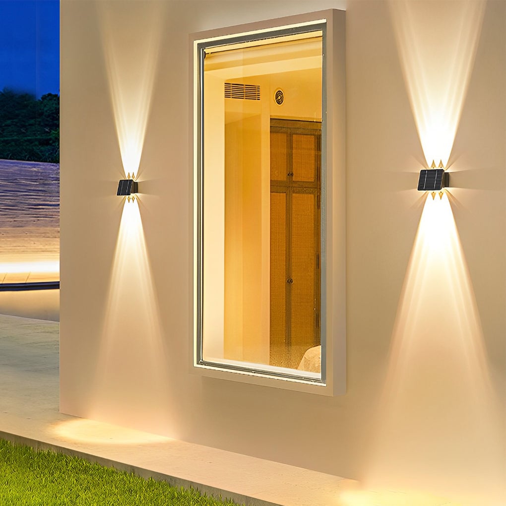 Up and Down Lighting LED Waterproof Black Modern Solar Wall Lights - Lumpaz