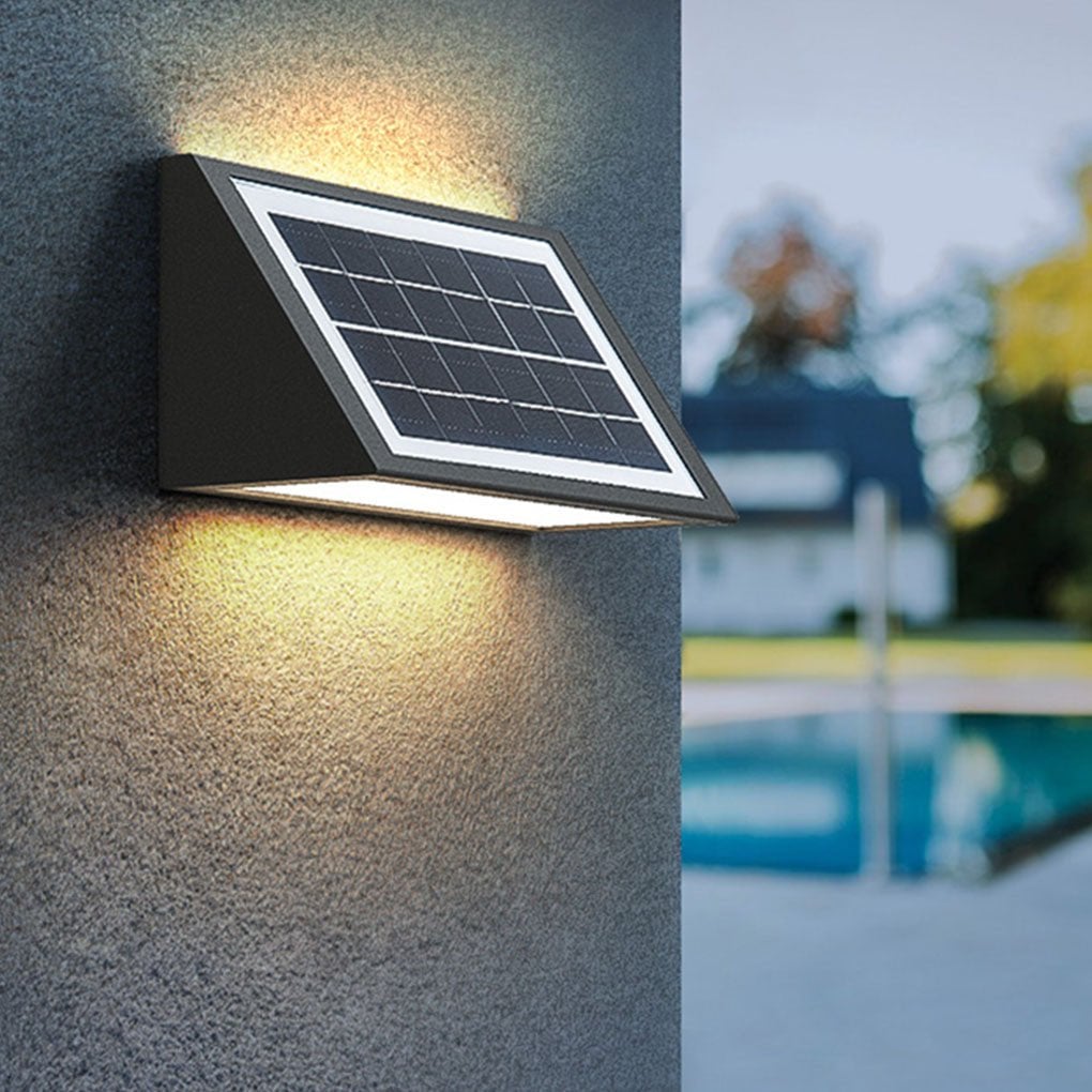 Waterproof Minimalist LED Up Donw Lighting Solar Outdoor Wall Lights - Lumpaz