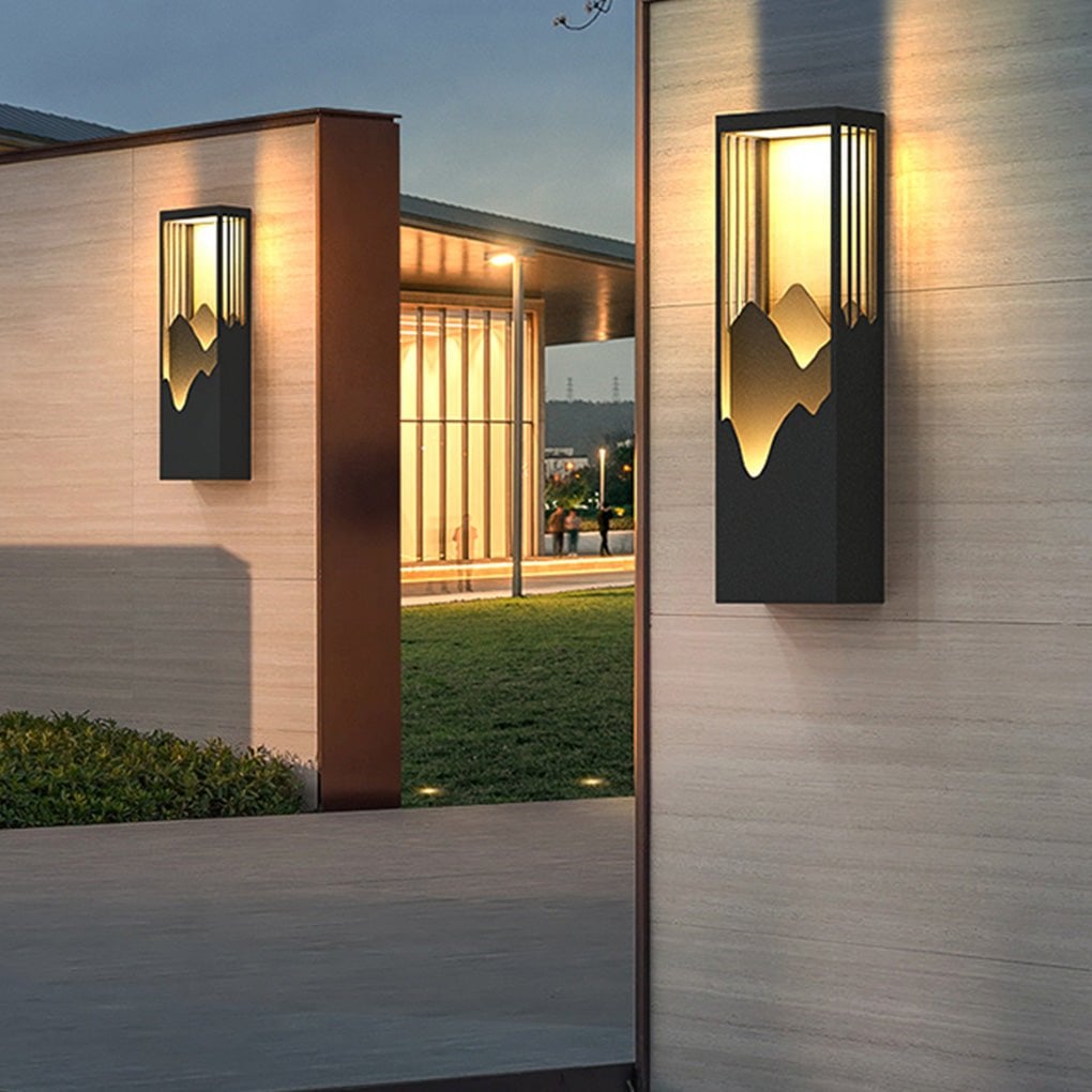 Mountain Scenery LED up Down Lighting Waterproof Solar Wall Lamp Porch Lights - Lumpaz