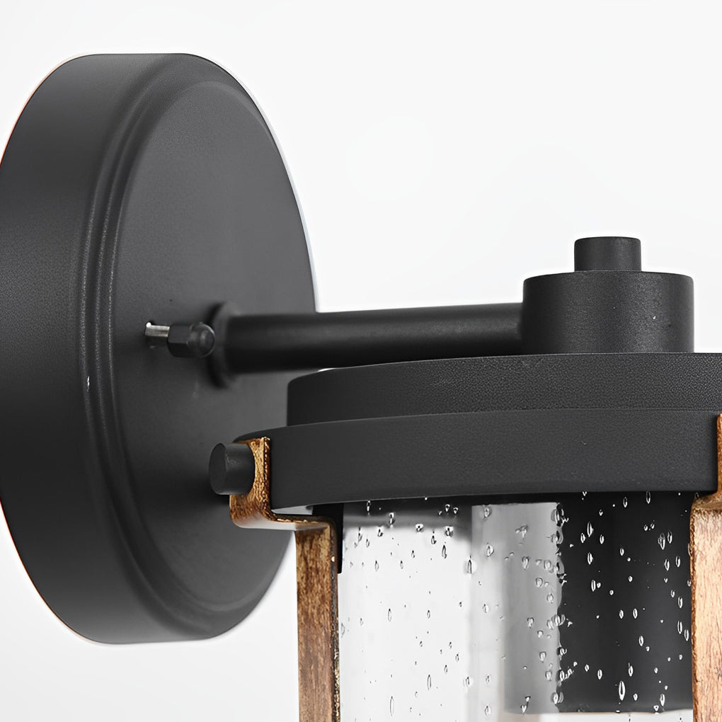 Vintage Waterproof Glass Black Industrial Style Outdoor Wall Sconces Lighting - Lumpaz