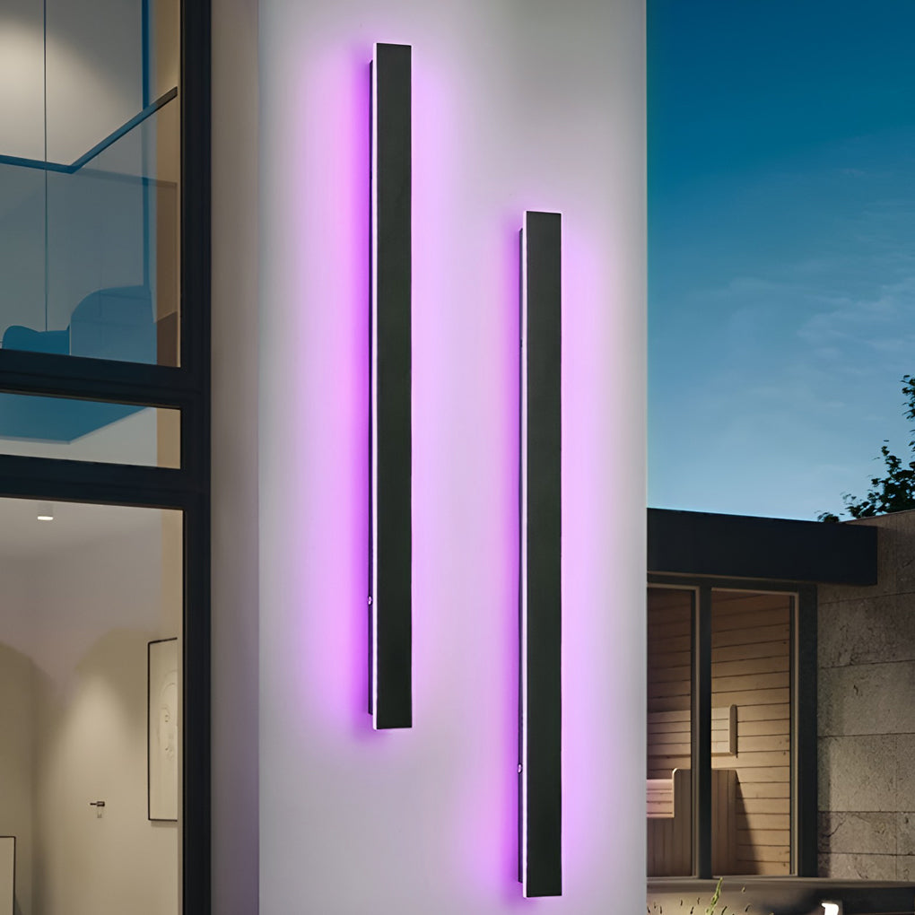 Black Long Strip LED RGB Outdoor Waterproof Wall Light - Lumpaz