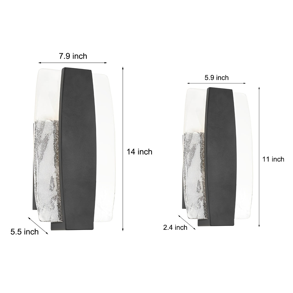 Waterproof LED Handmade Bubbles Glass Black Modern Outdoor Wall Light - Lumpaz