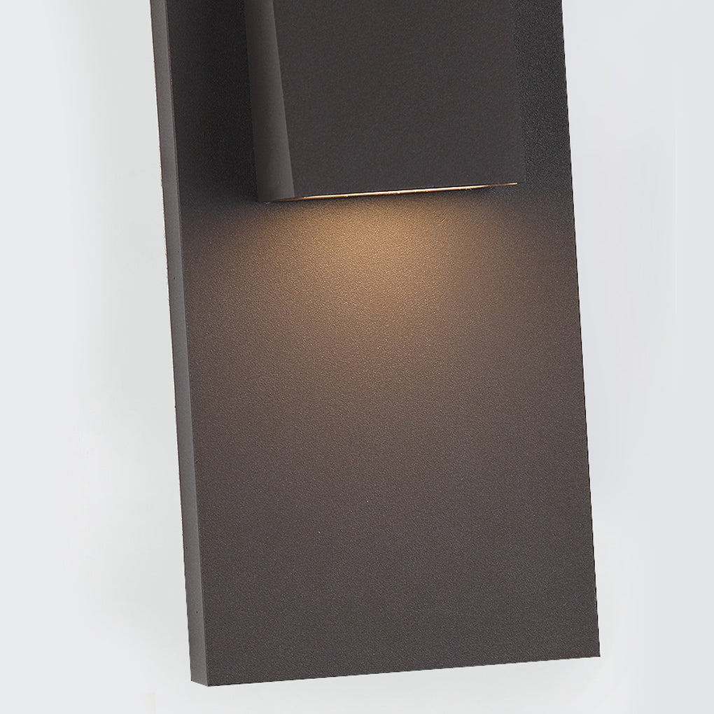 Rectangle Waterproof LED Black Modern Outdoor Wall Lamp Wall Light Fixture - Lumpaz