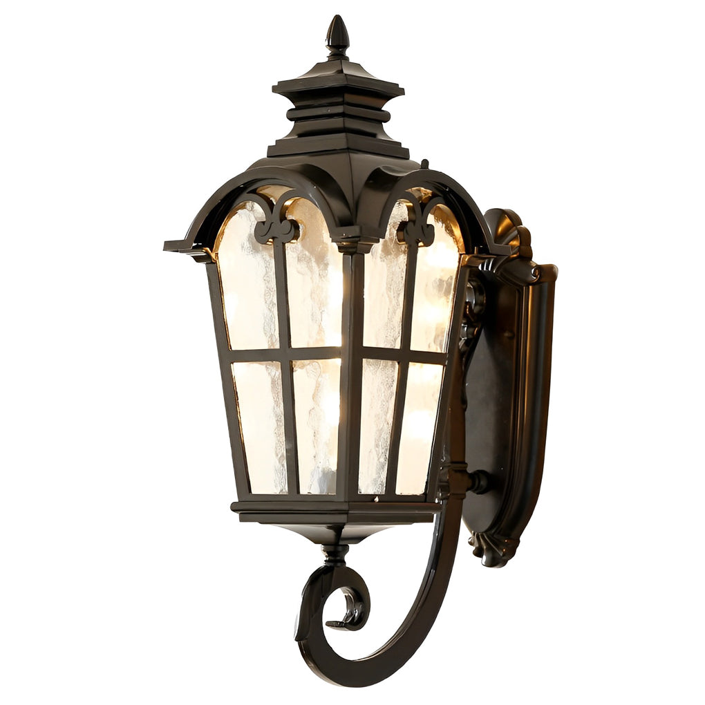 Vintage Glass Waterproof Black European-style Outdoor Wall Lamp Exterior Lights - Lumpaz