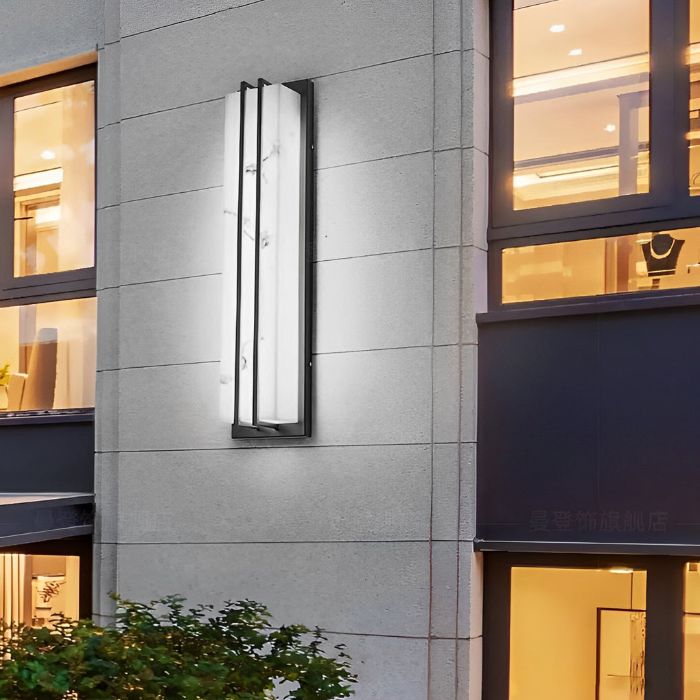 Minimalist Resin Waterproof LED Black Modern Outdoor Wall Light Fixture - Lumpaz