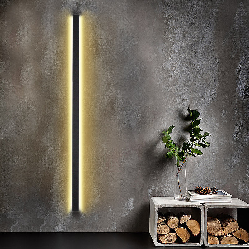 Long Strip LED Waterproof Black Minimalist Outdoor Wall Lights Exterior Lights - Lumpaz