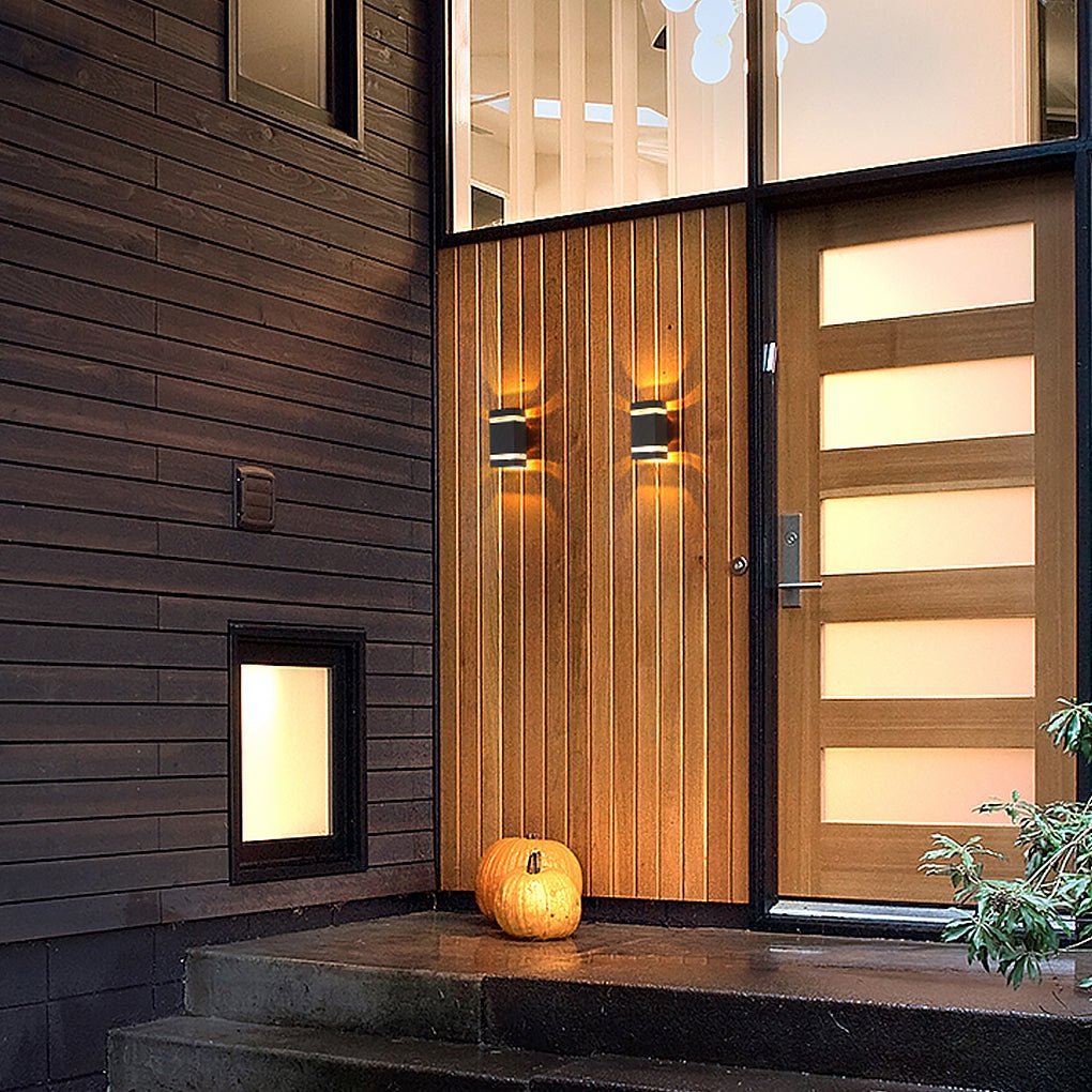 Square Round Waterproof Up And Down Lighting LED Modern Wall Sconces - Lumpaz