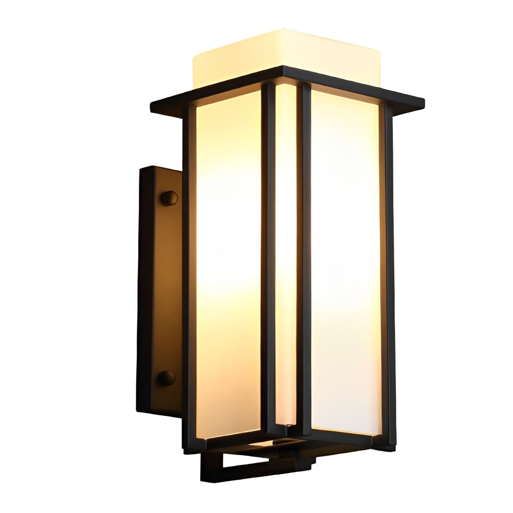 Square Waterproof LED Black Retro Outdoor Wall Lamp Exterior Lights - Lumpaz