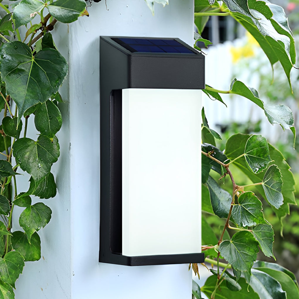 2 Pcs Rectangular LED Light-controlled Waterproof Outdoor Solar Sconce Lighting - Lumpaz