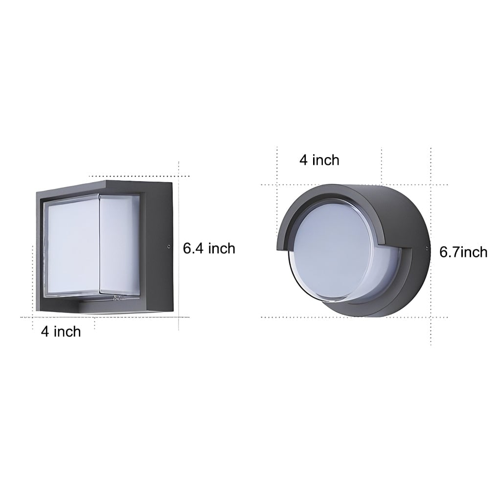 Modern Outdoor Round Square Waterproof Wall Light for Villa Garden Balcony Door Front - Lumpaz