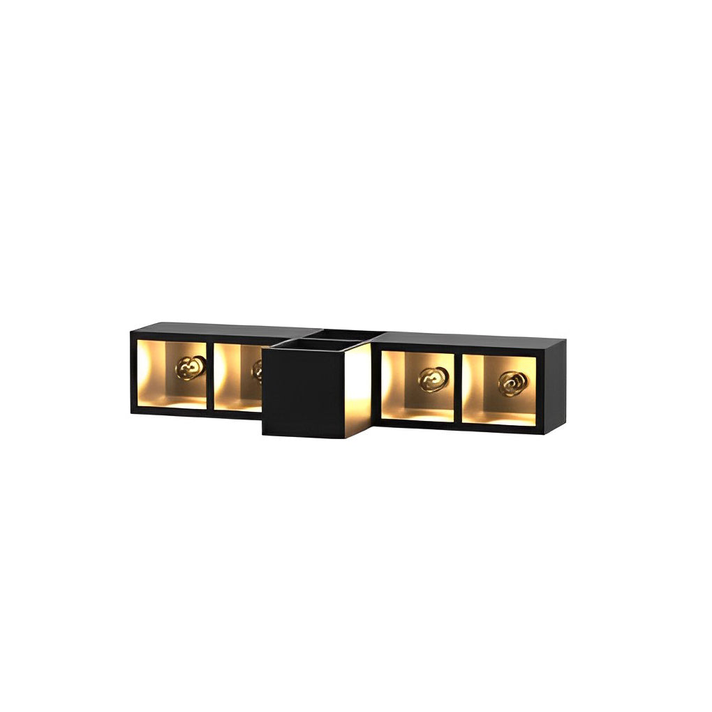 Waterproof Creative Square Combination LED Black Wall Lamp with Flowerpot - Lumpaz