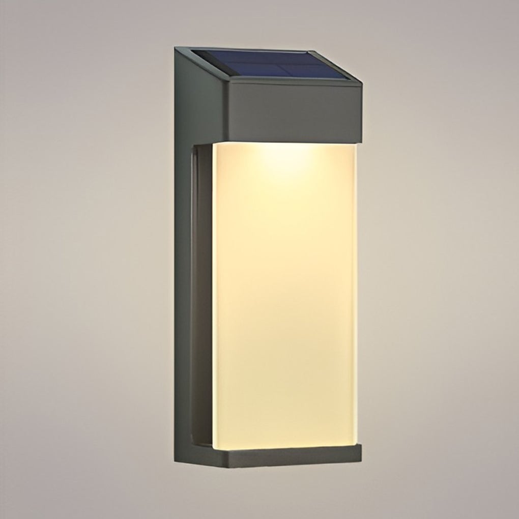 2 Pcs Rectangular LED Light-controlled Waterproof Outdoor Solar Sconce Lighting - Lumpaz