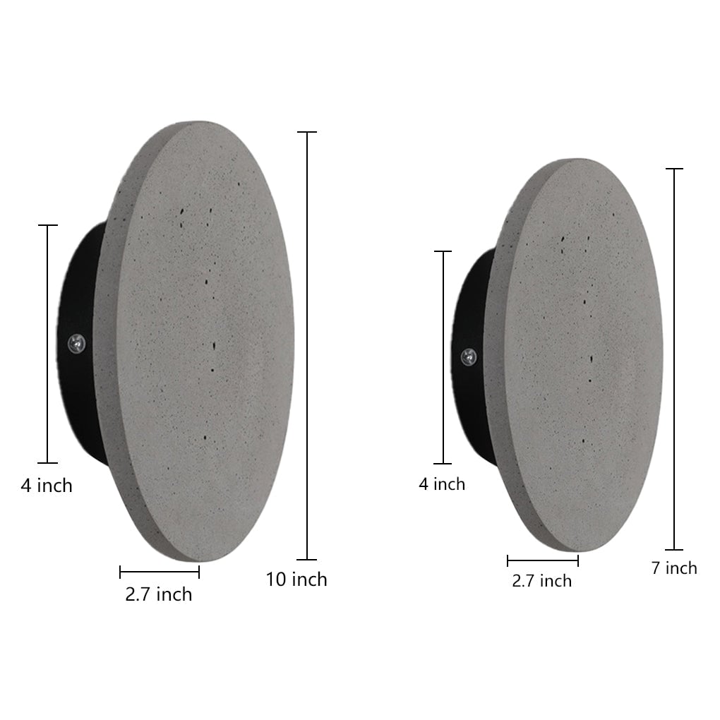 Round Concrete LED Waterproof Gray Modern Outdoor Wall Lights Porch Lights - Lumpaz