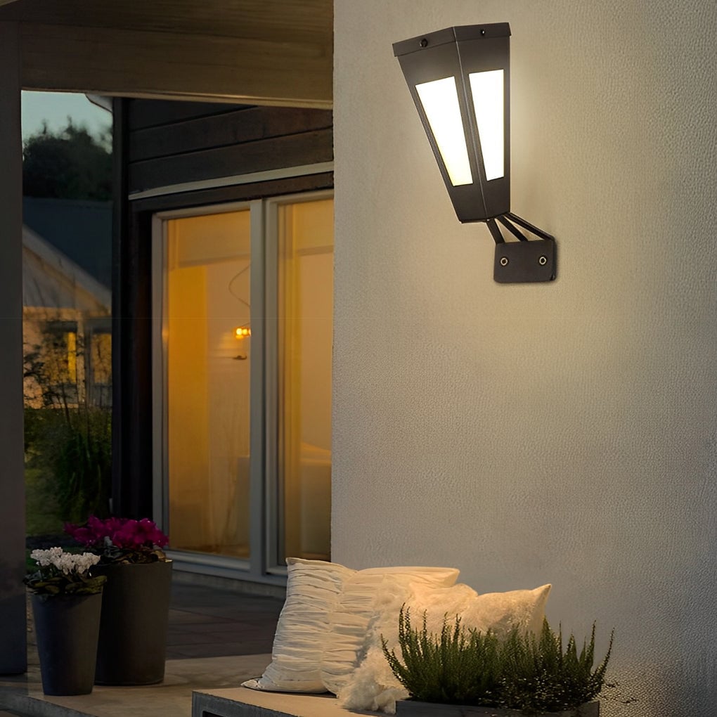 Waterproof Intelligent Metal LED Black Modern Solar Outdoor Wall Light - Lumpaz