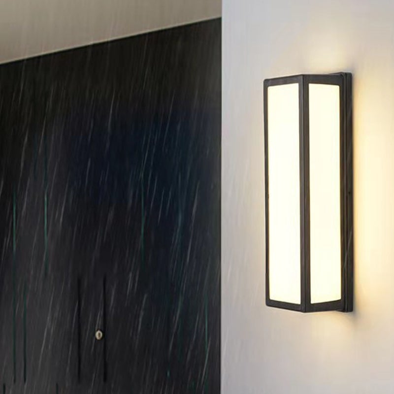 Rectangular Minimalist LED Waterproof Black Modern Outdoor Wall Lights - Lumpaz