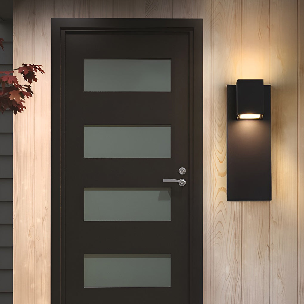 Square Waterproof LED Up and Down Lights Modern Outdoor Wall Lamp Wall Sconce Lighting - Lumpaz