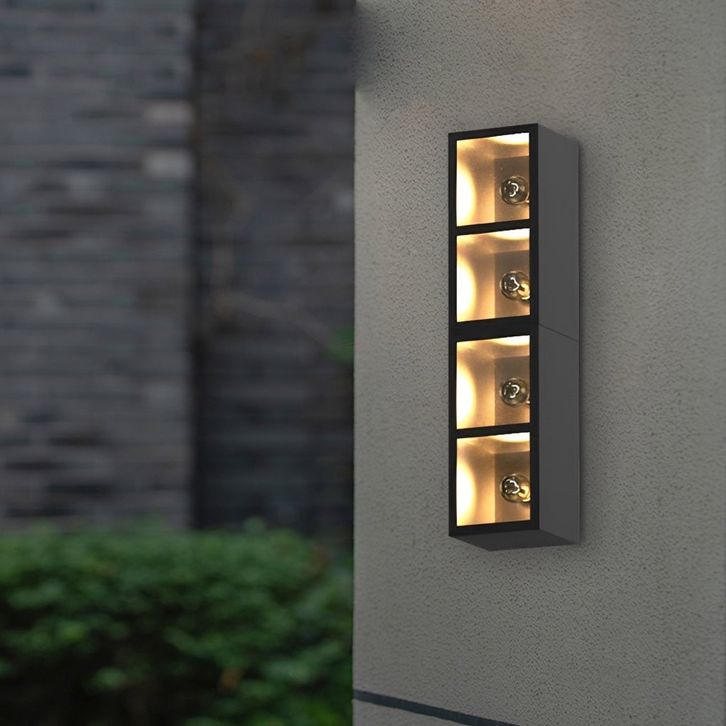 Waterproof Creative Square Combination LED Black Wall Lamp with Flowerpot - Lumpaz