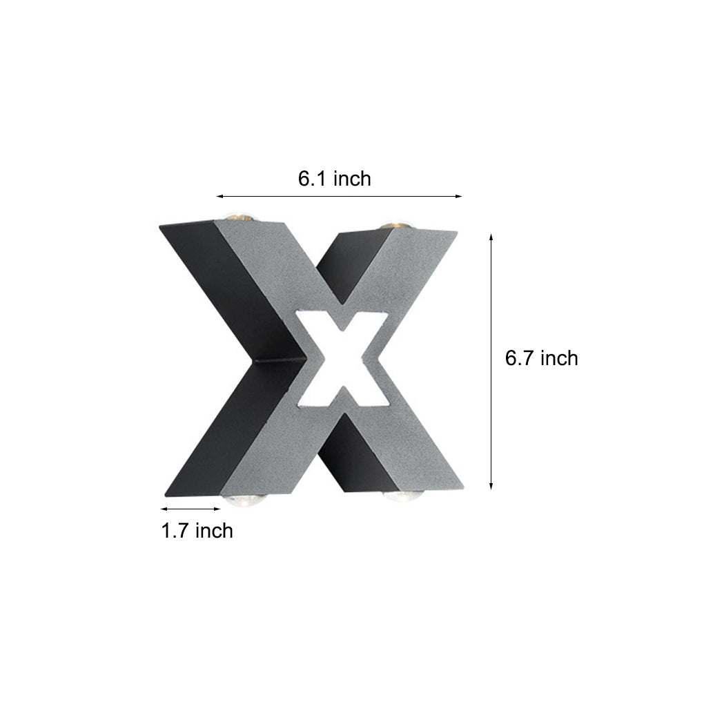 X Shape Creative Waterproof LED Black Modern Outdoor Wall Lamp Exterior Lights - Lumpaz