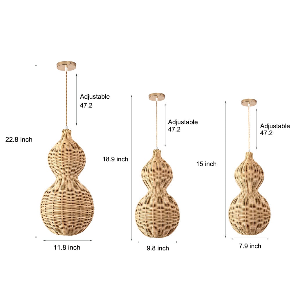 Rattan Gourd Waterproof Retro Outdoor Chandelier Porch Lights Wall Lamp - Lumpaz
