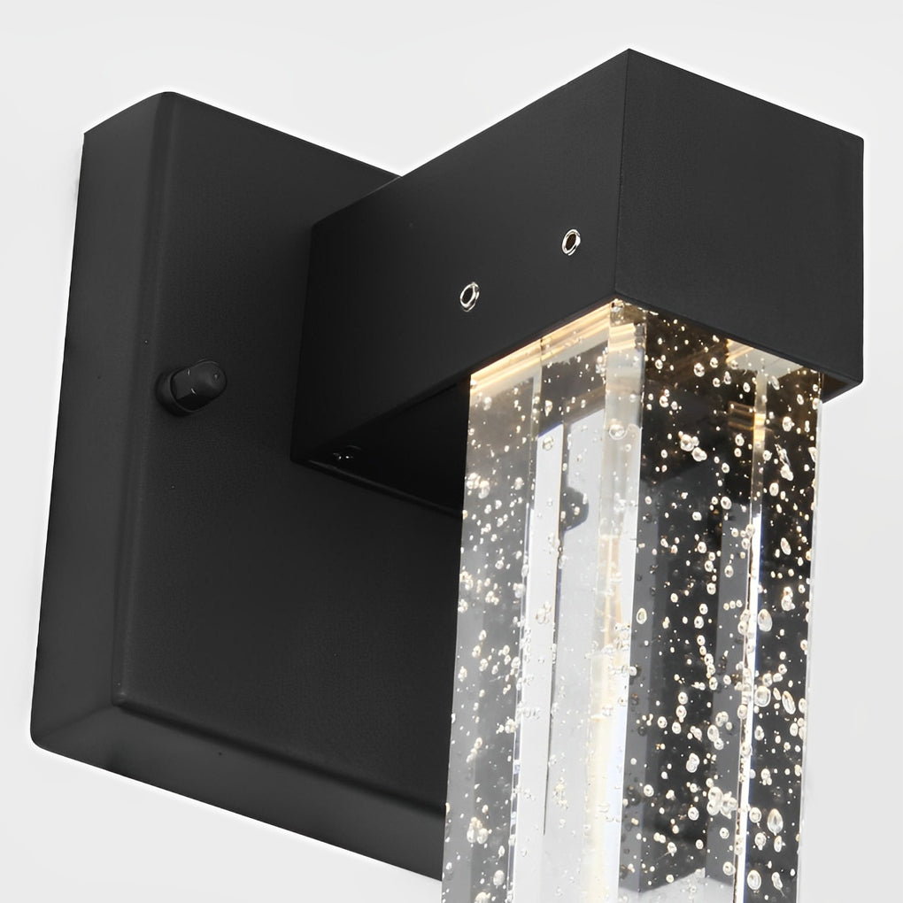Waterproof LED 10W Crystal Black Modern Outdoor Wall Lamp Exterior Lights - Lumpaz
