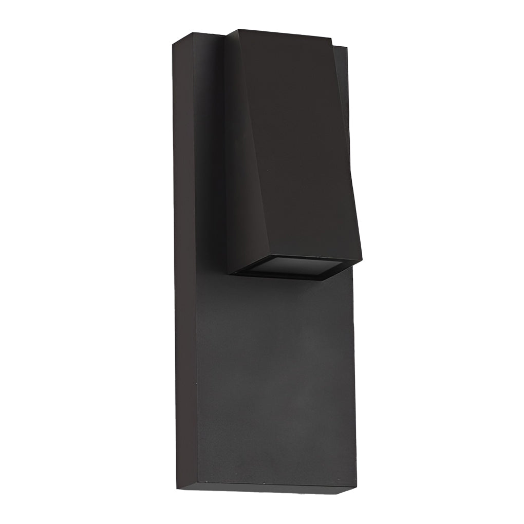 Rectangle Waterproof LED Black Modern Outdoor Wall Lamp Wall Light Fixture - Lumpaz
